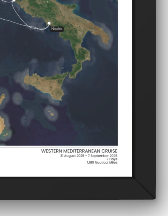 Your Cruise Journey Print – Custom Satellite Photo Map