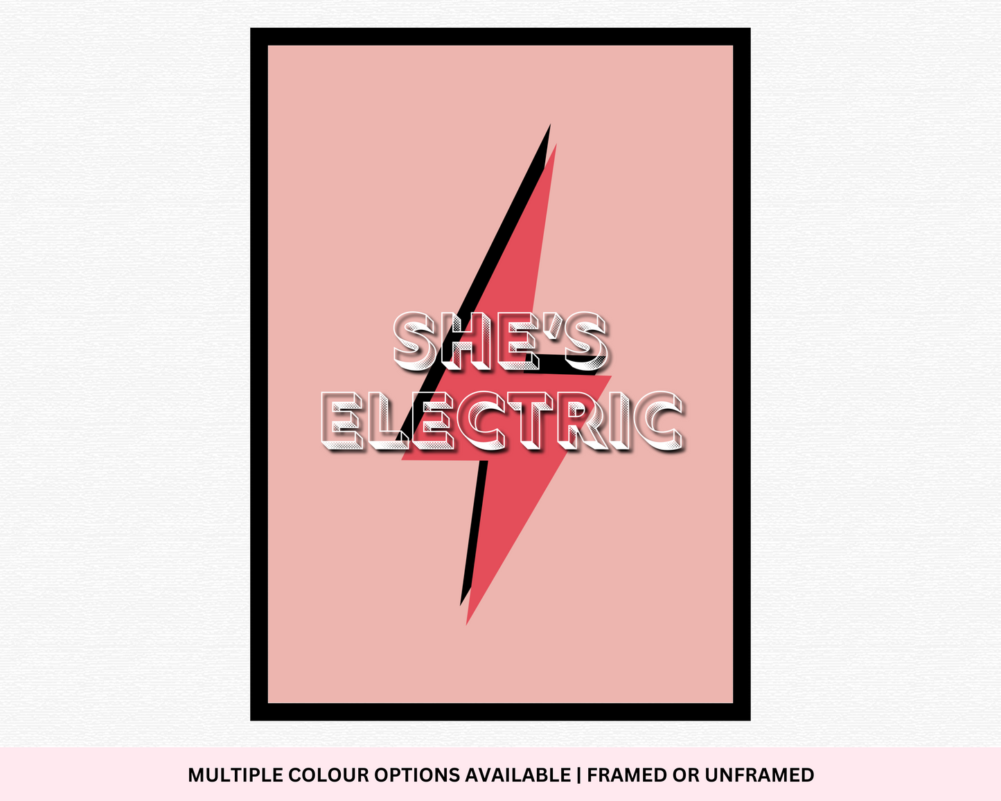 She's Electric: Oasis-Inspired Typography Lyric Print for Music-Inspired Decor