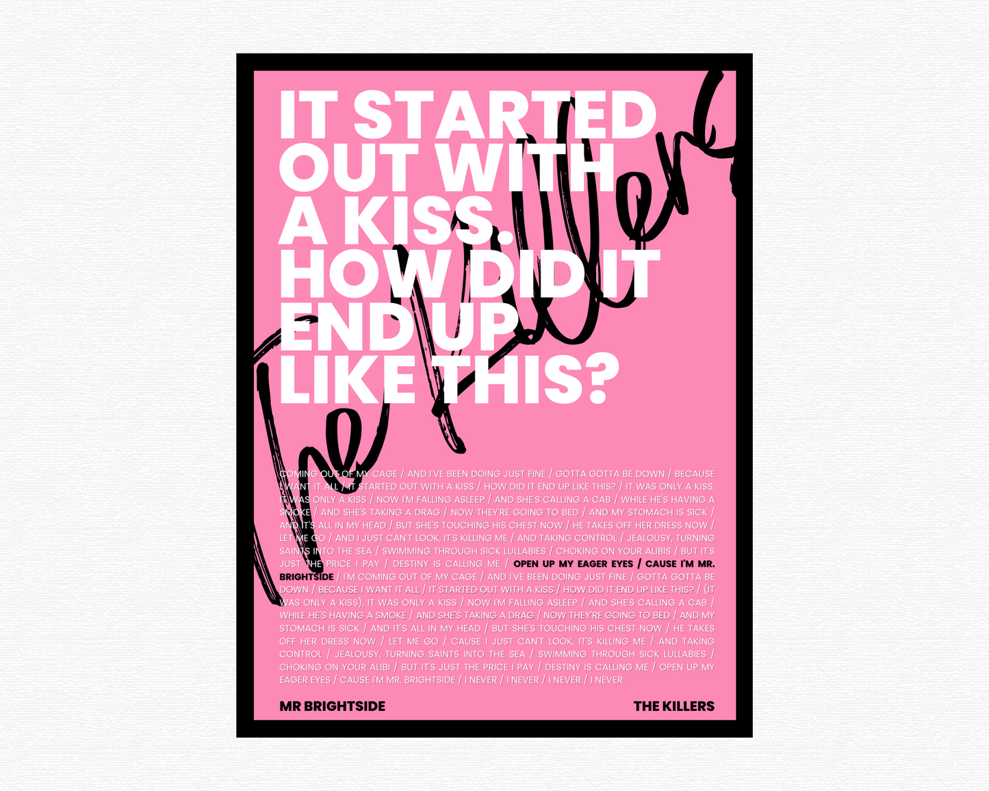 Mr Brightside Inspired Signature Poster