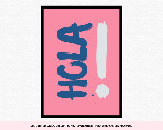 Hola: Bold Typography Print for Vibrant Wall Decor