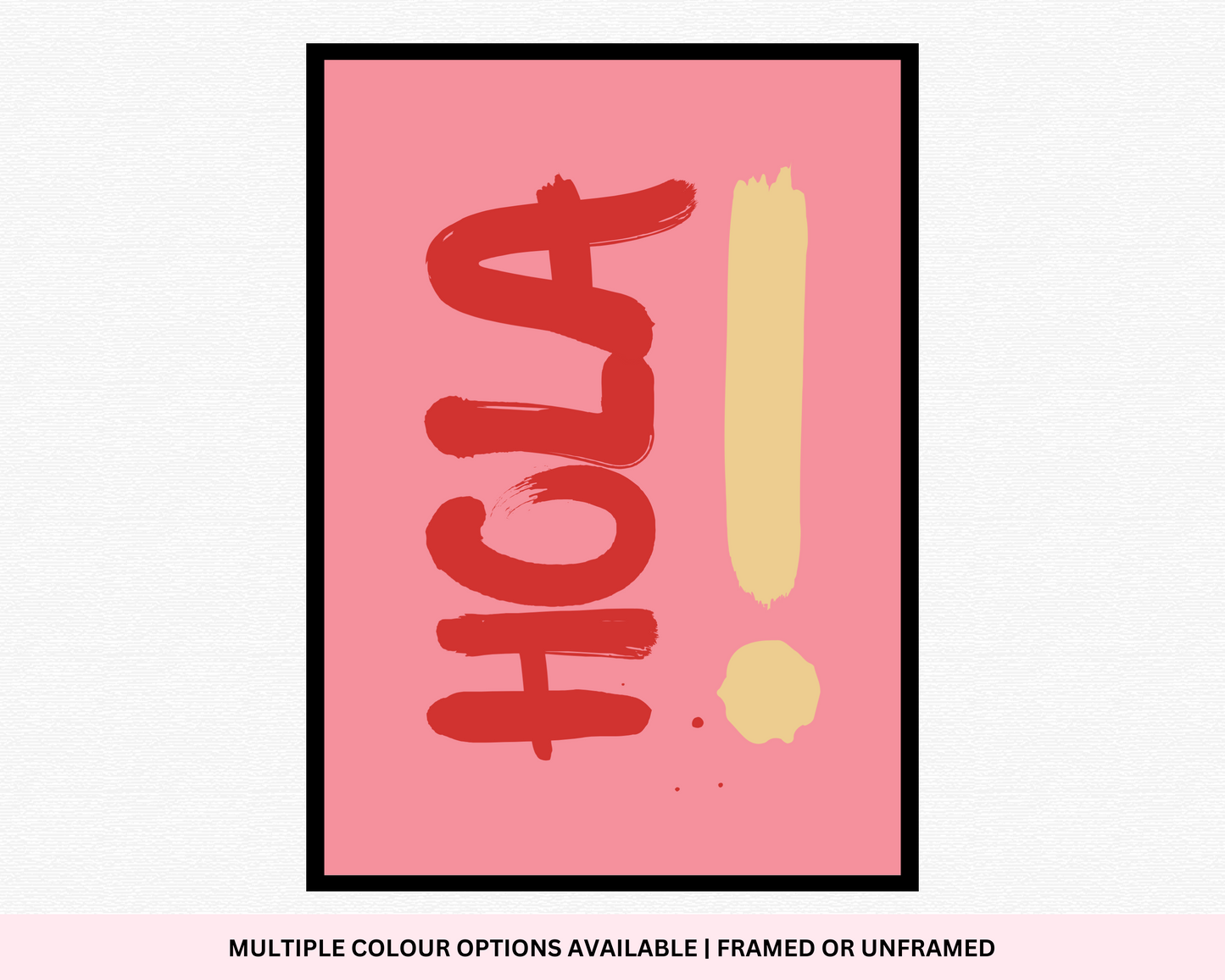 Hola: Bold Typography Print for Vibrant Wall Decor