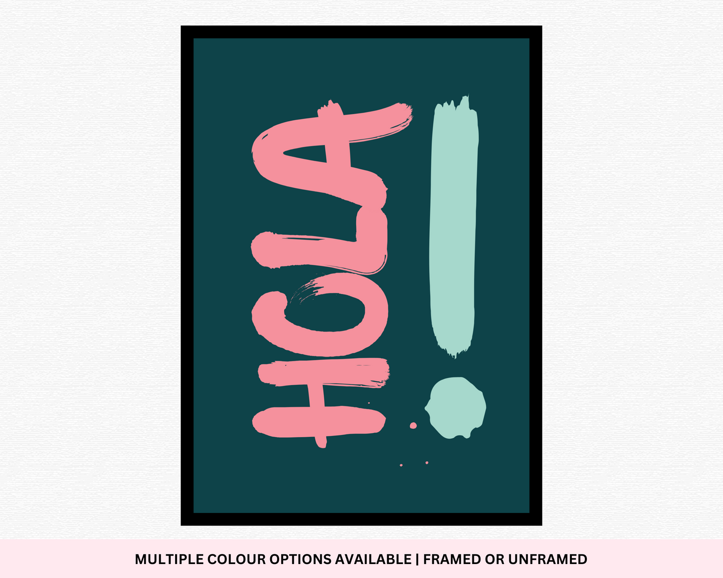 Hola: Bold Typography Print for Vibrant Wall Decor