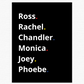 Friends Cast List Print